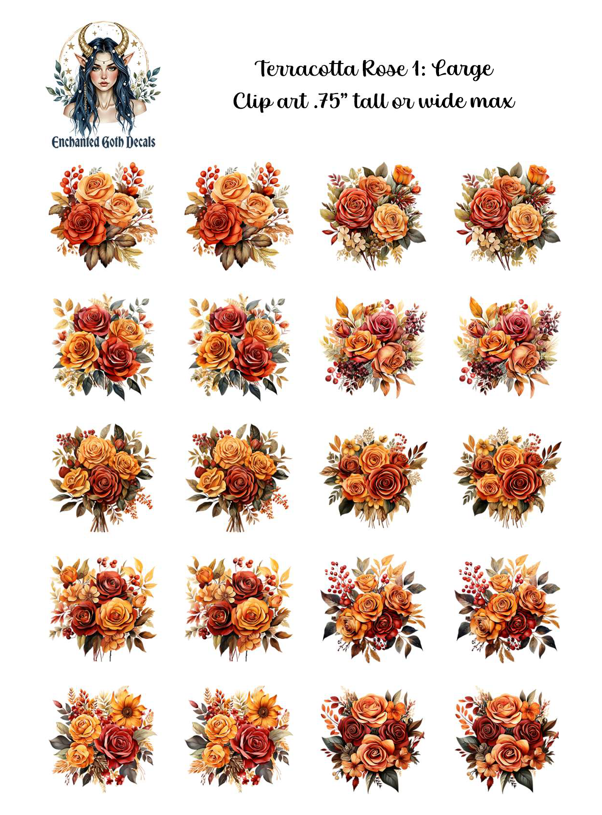 Terracotta Rose 1 - Clipart
