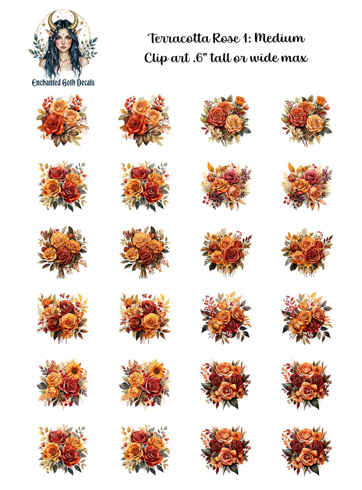 Terracotta Rose 1 - Clipart