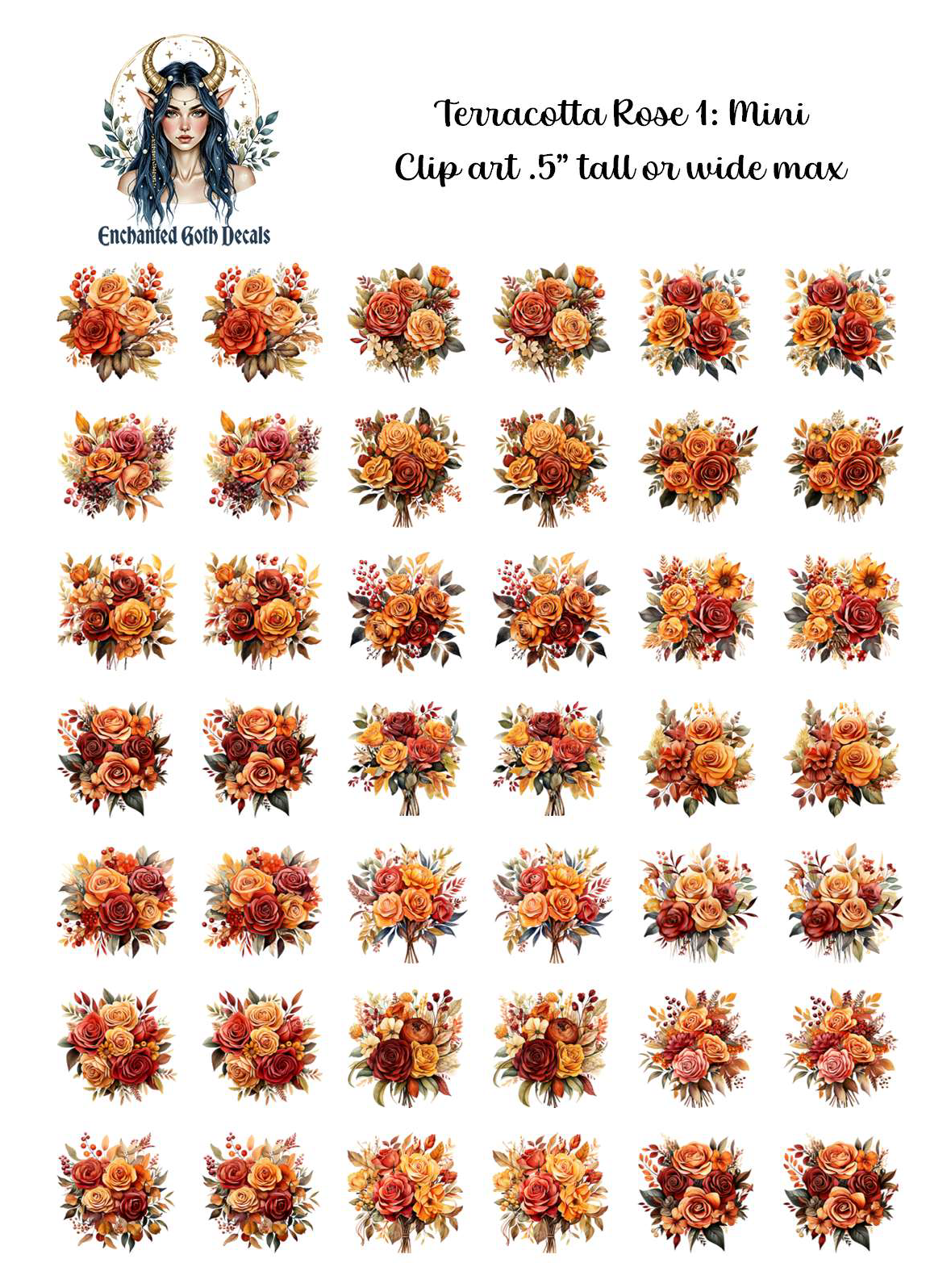 Terracotta Rose 1 - Clipart Mini