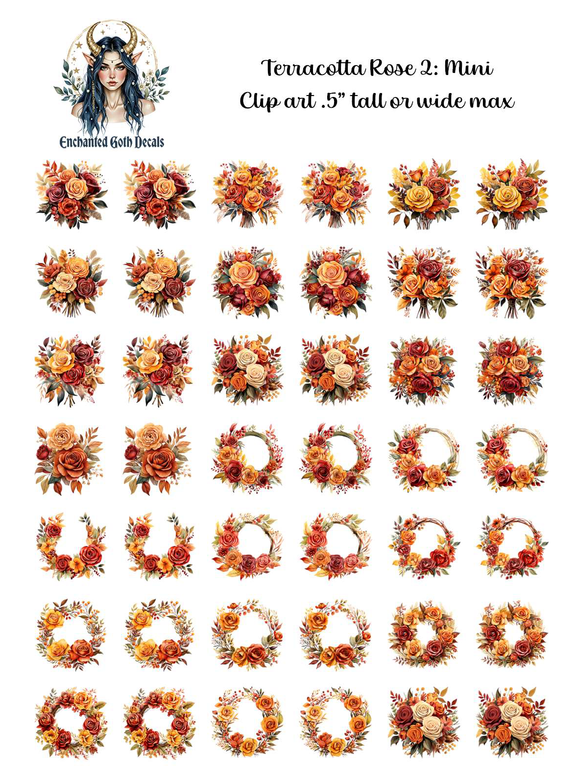 Terracotta Rose 2 - Clipart Mini