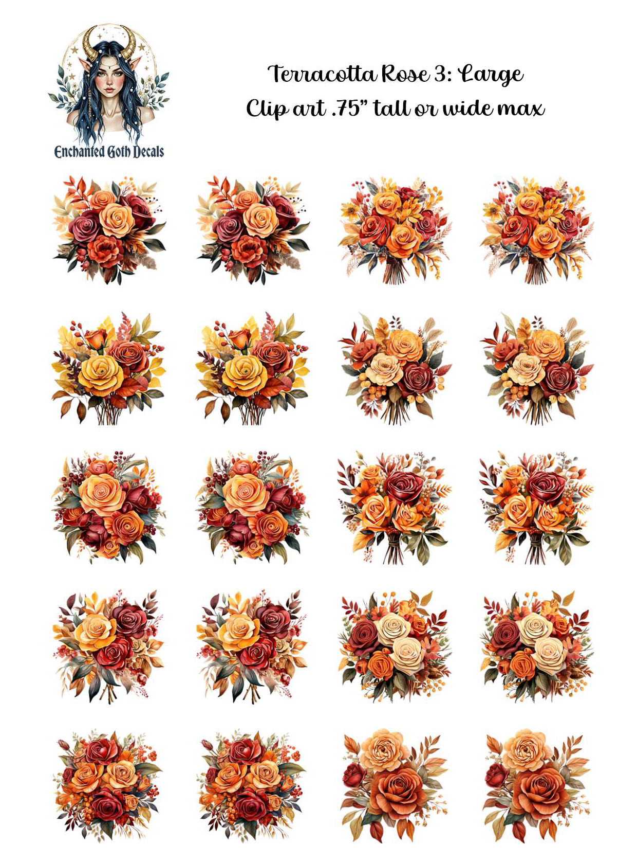 Terracotta Rose 3 - Clipart