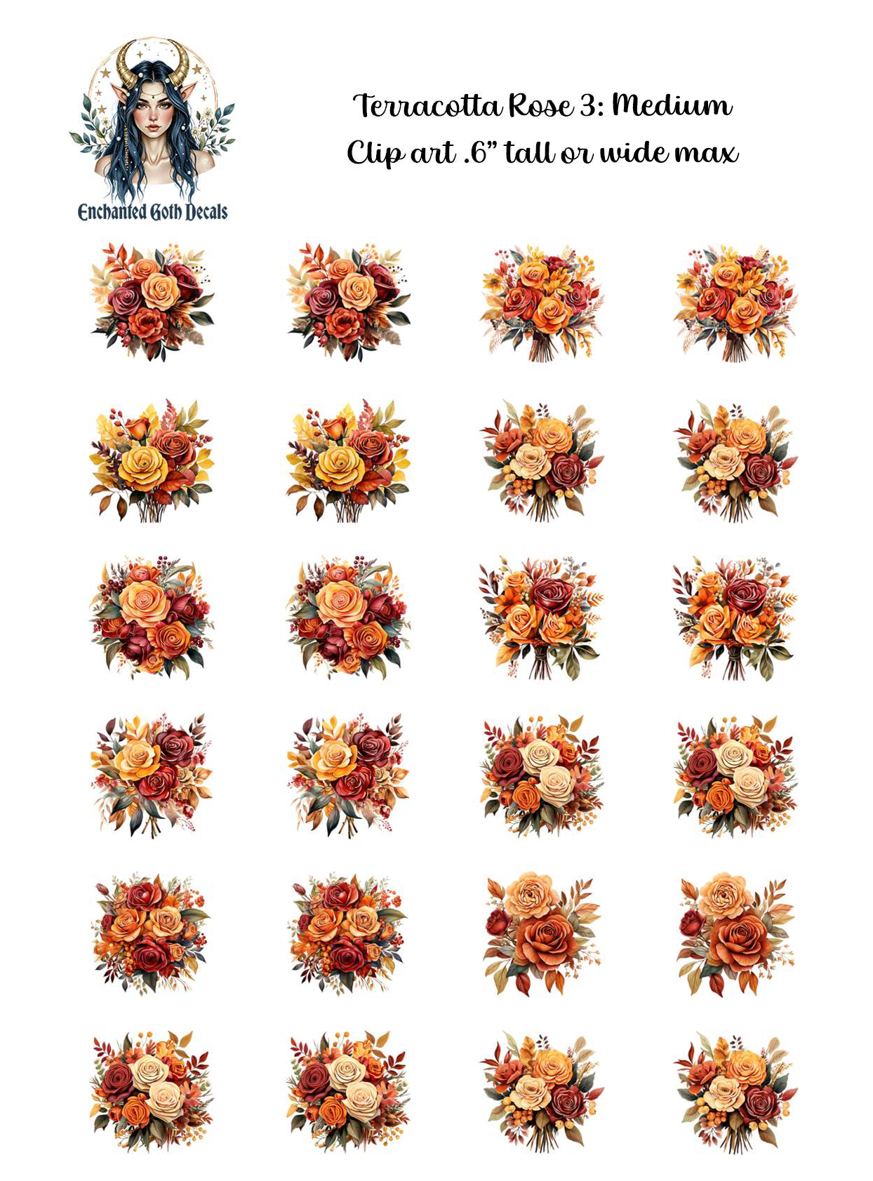 Terracotta Rose 3 - Clipart