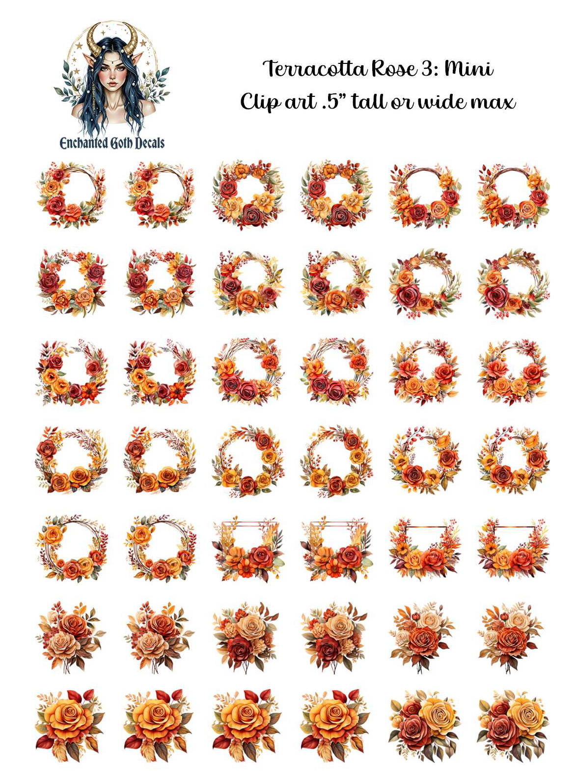 Terracotta Rose 3 - Clipart Mini