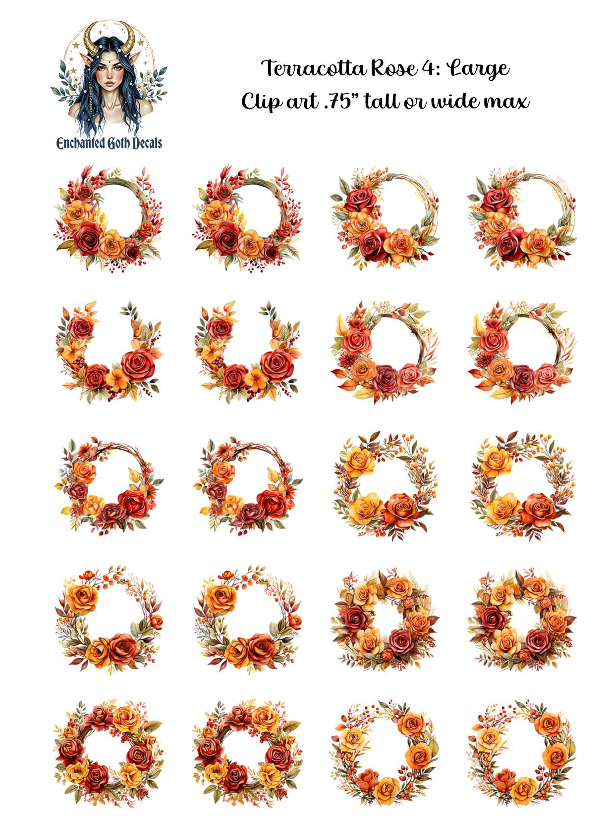 Terracotta Rose 4 - Clipart