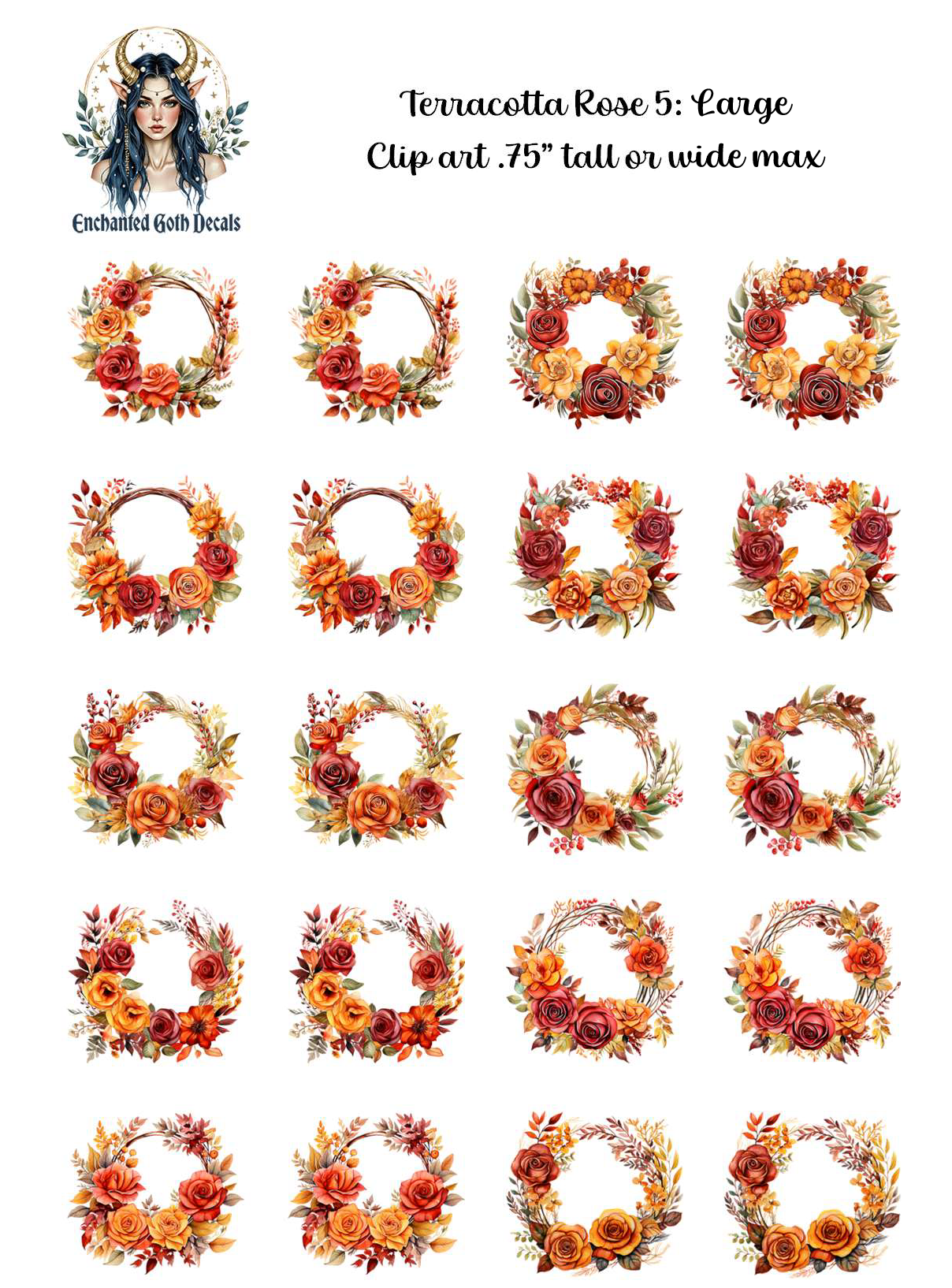 Terracotta Rose 5 - Clipart