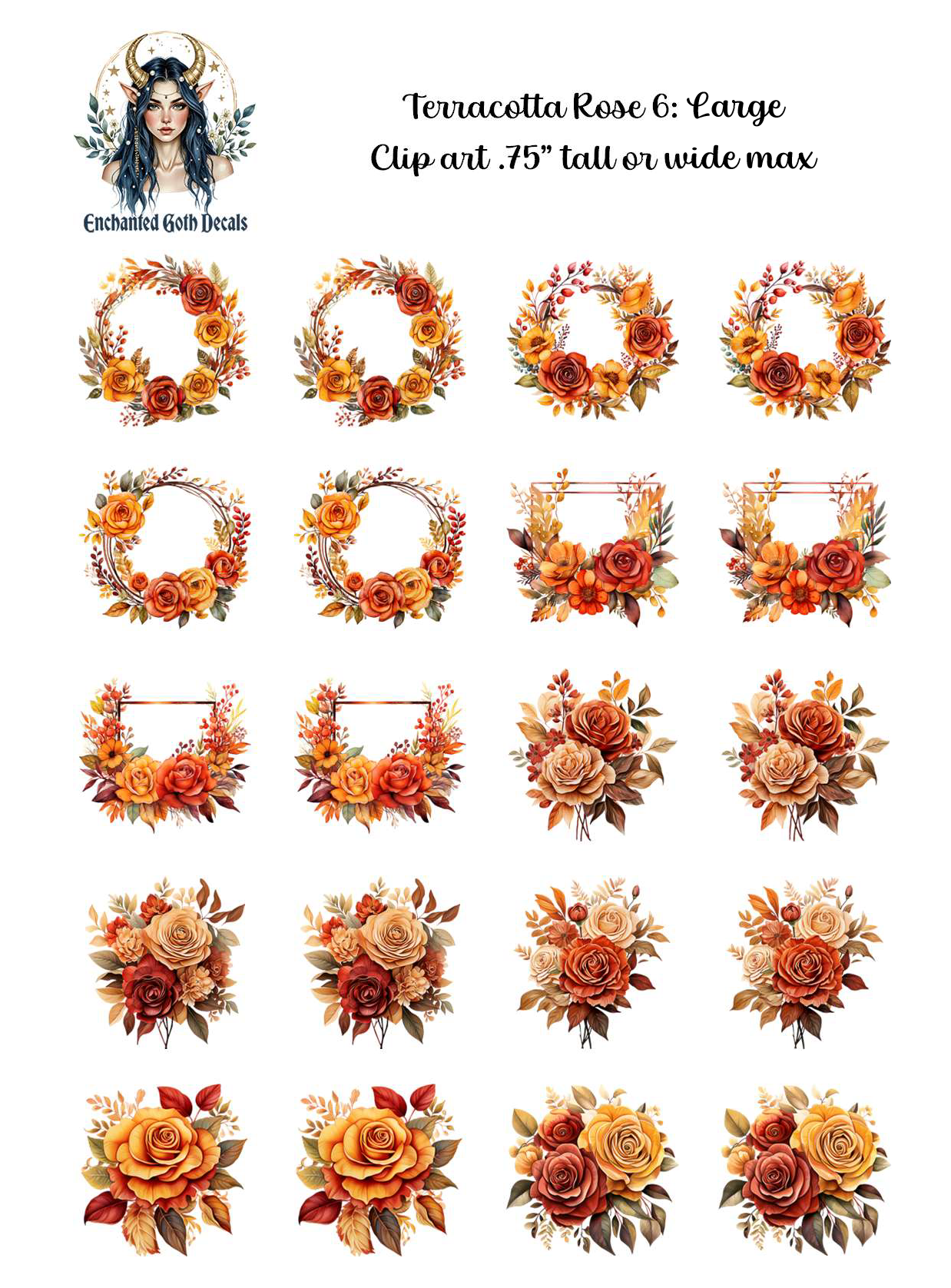 Terracotta Rose 6 - Clipart