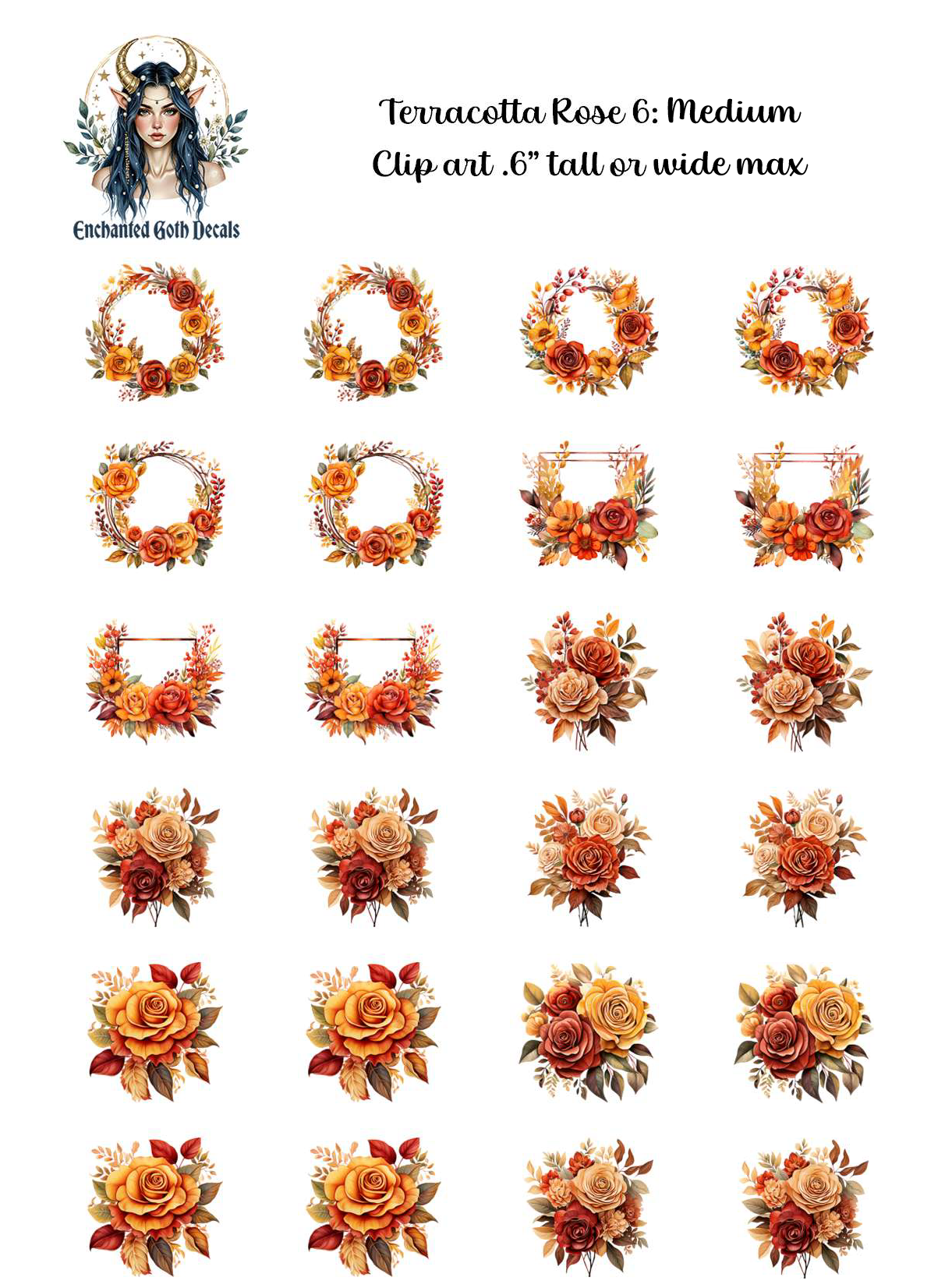 Terracotta Rose 6 - Clipart