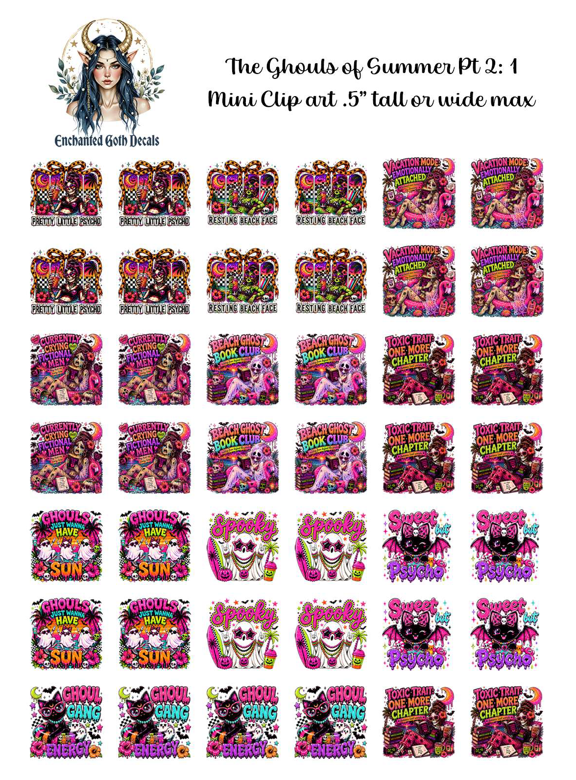 The Ghouls of Summer Part 2: 1 - Clipart Mini