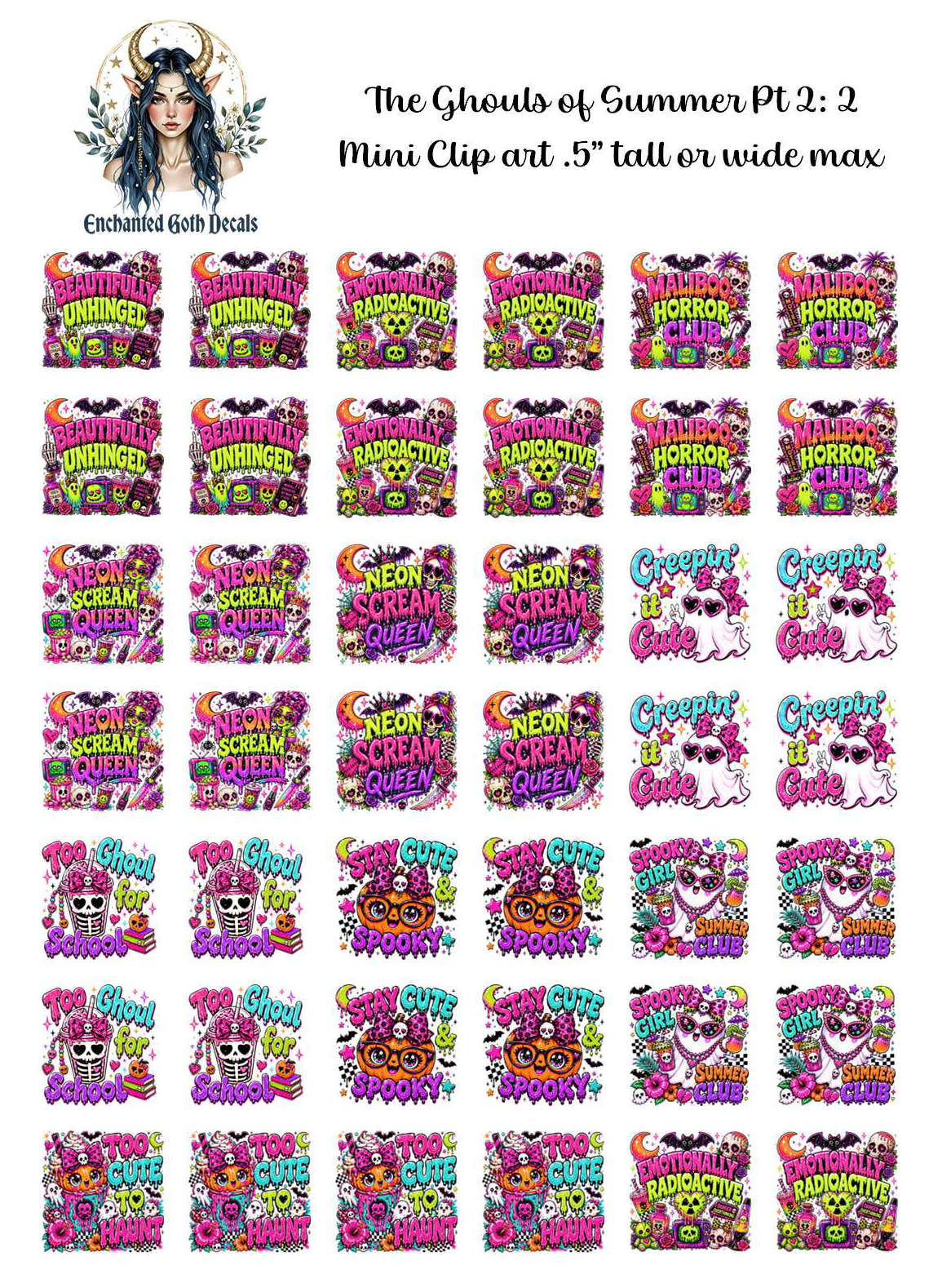 The Ghouls of Summer Part 2: 2 - Clipart Mini