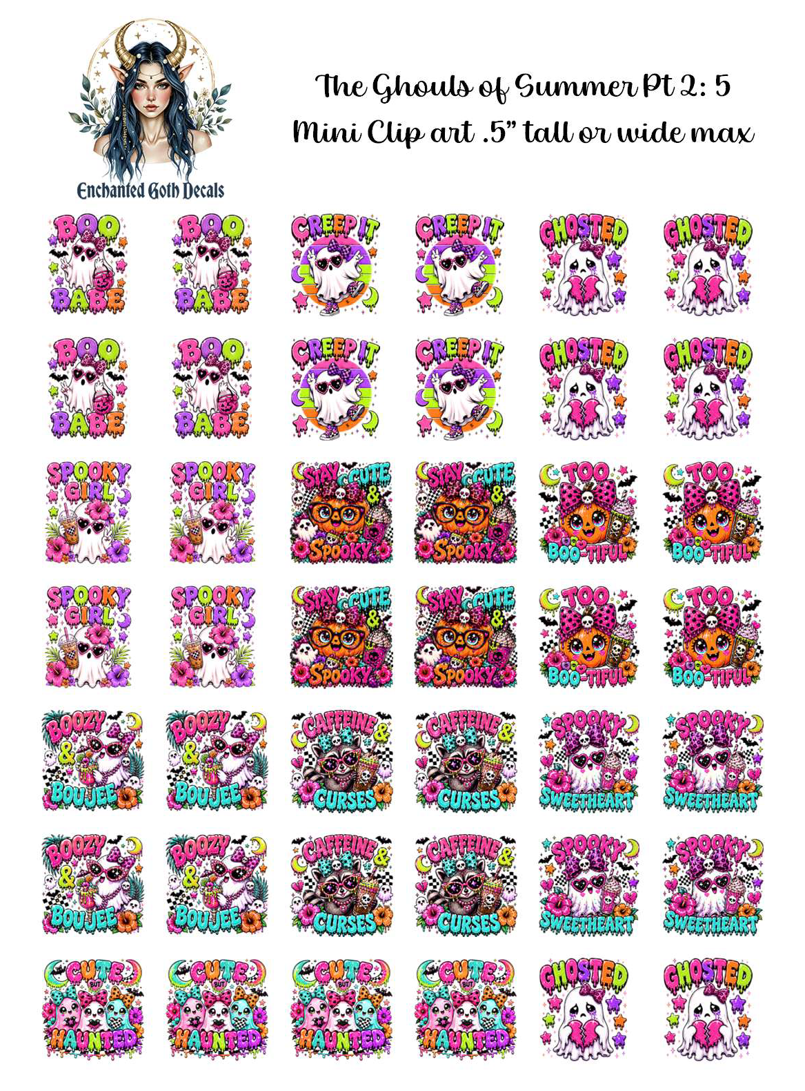 The Ghouls of Summer Part 2: 5 - Clipart Mini (Copy)