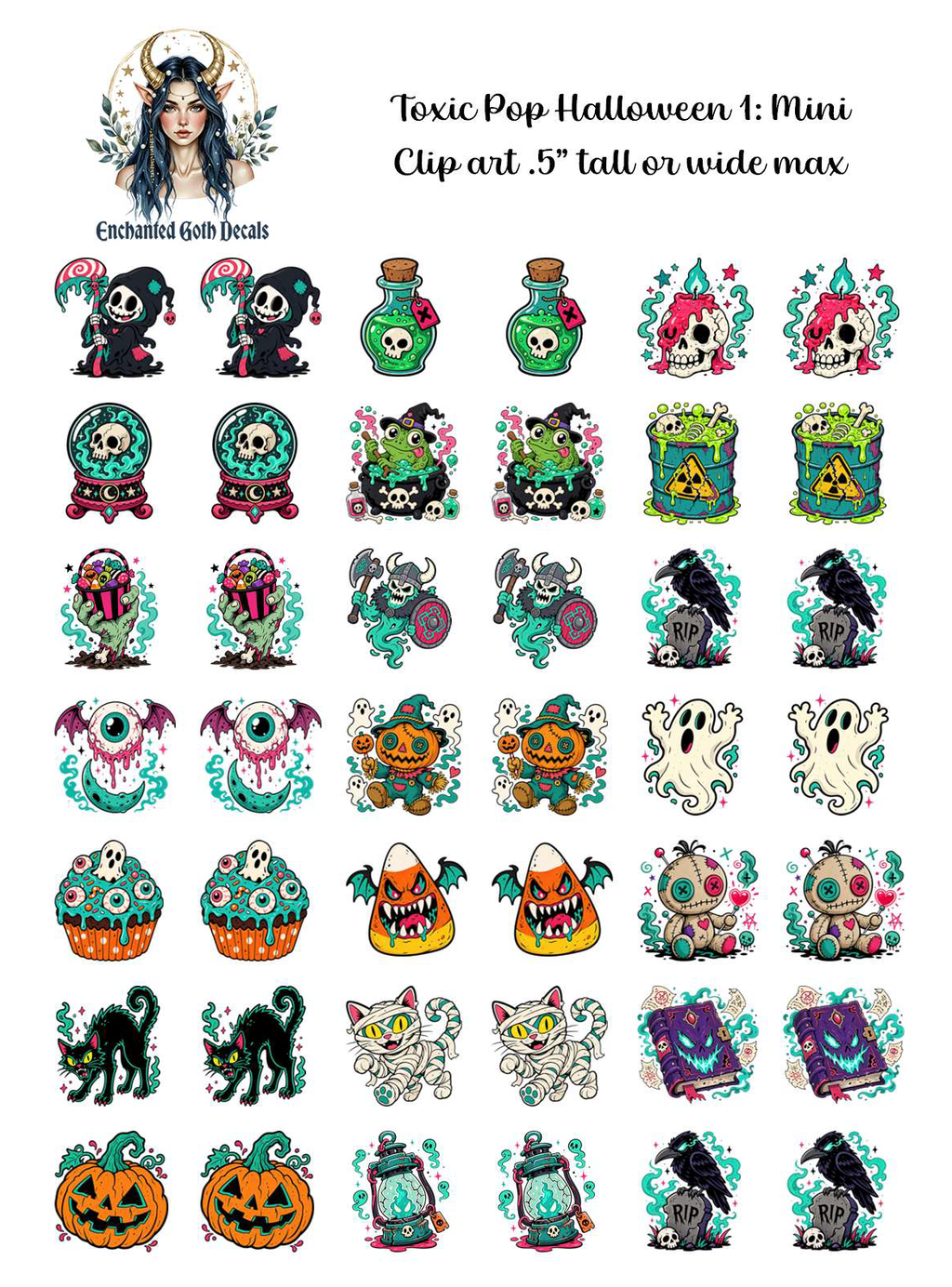 Crypt Kit Halloween Box - Clipart Decals Only Bundle
