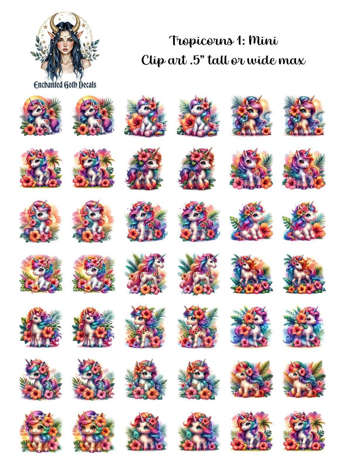 Tropicorns 1 - Clipart Mini