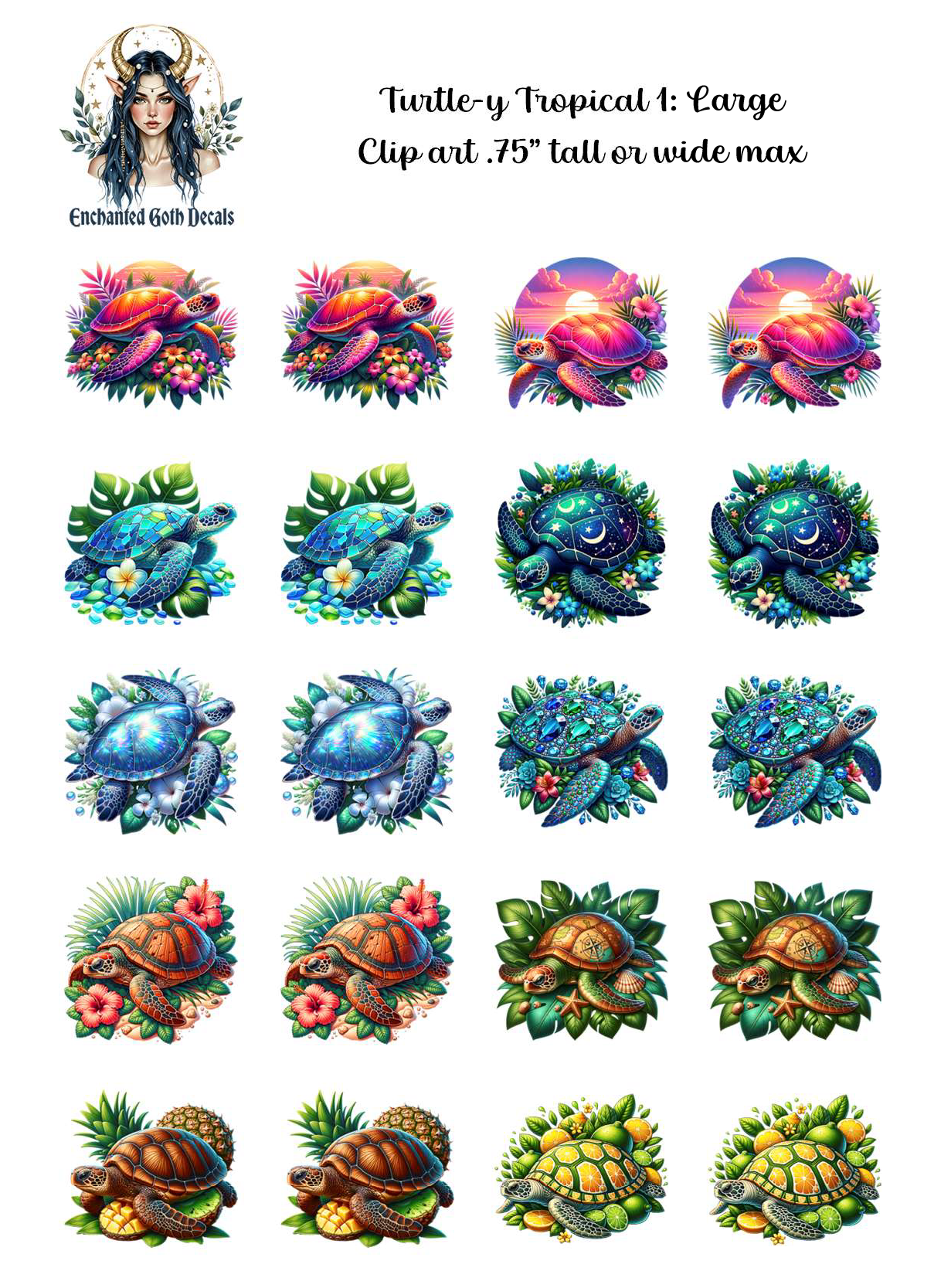 Turtle-y Tropical 1 - Clipart