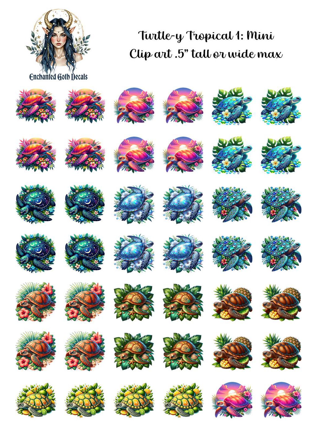 Turtle-y Tropical 1 - Clipart Mini