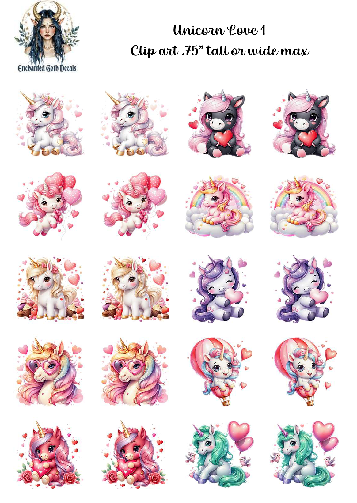 Unicorn Love 1 - Clipart