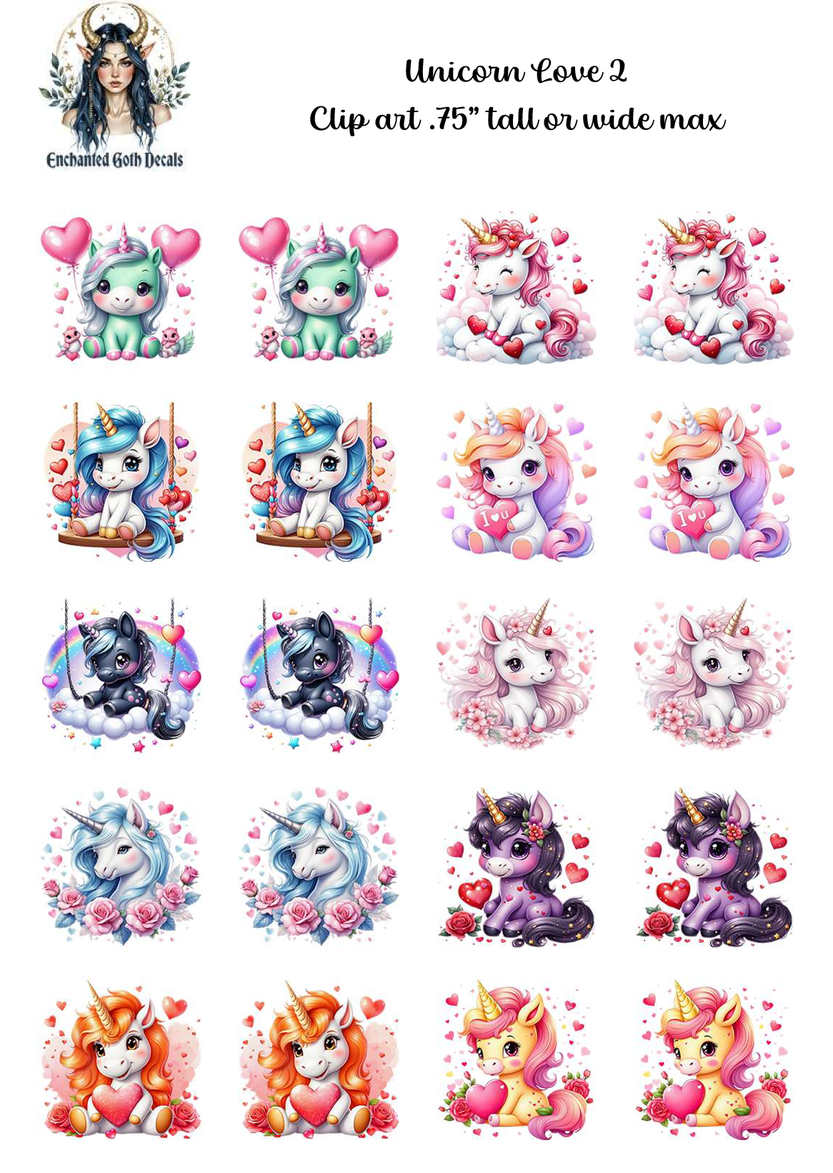 Unicorn Love 2 - Clipart