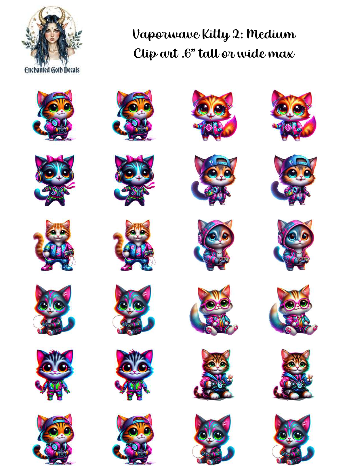 Vaporwave Kitty 2 - Clipart