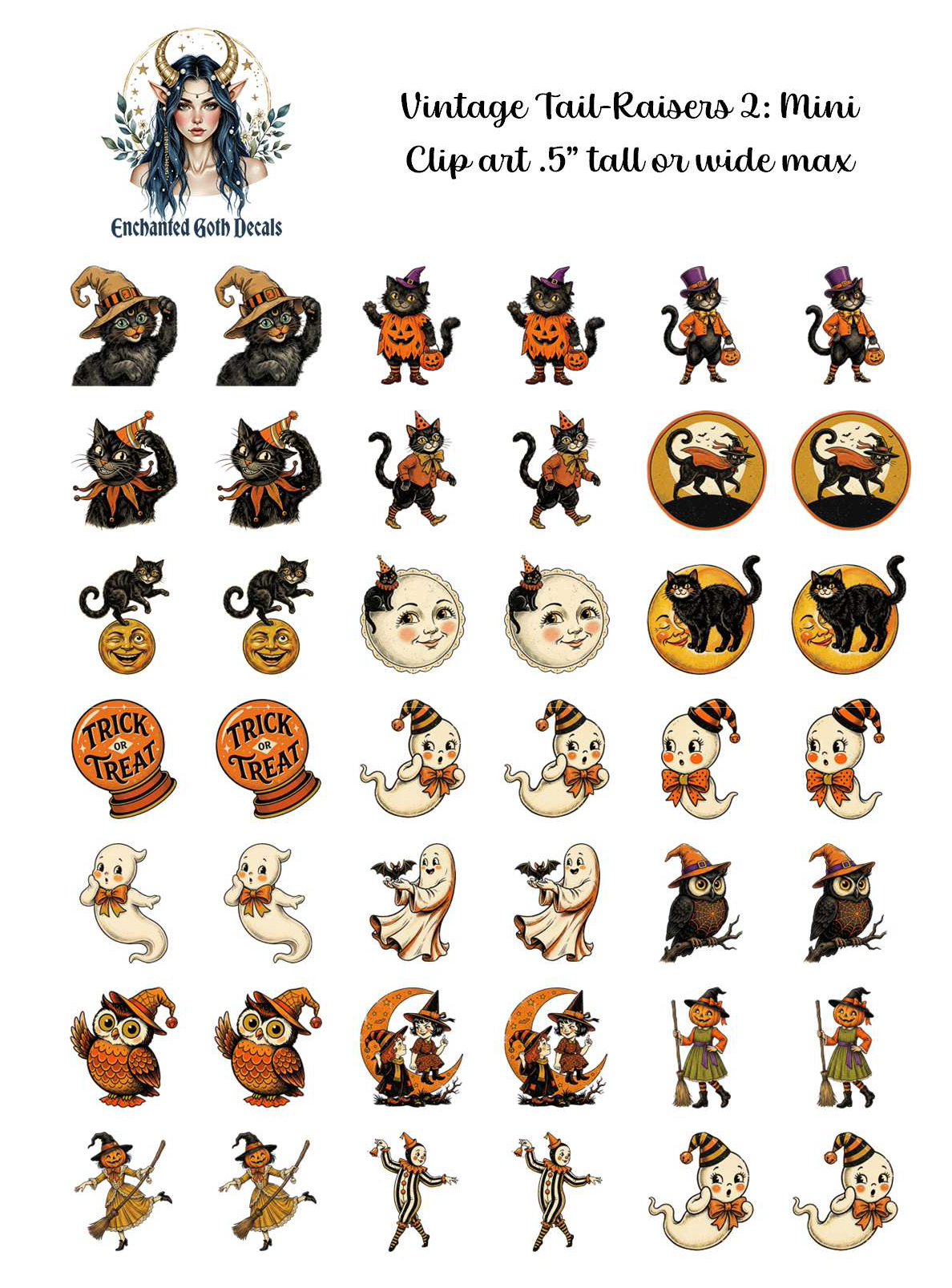 Vintage Tail-Raisers 2 - Clipart Mini