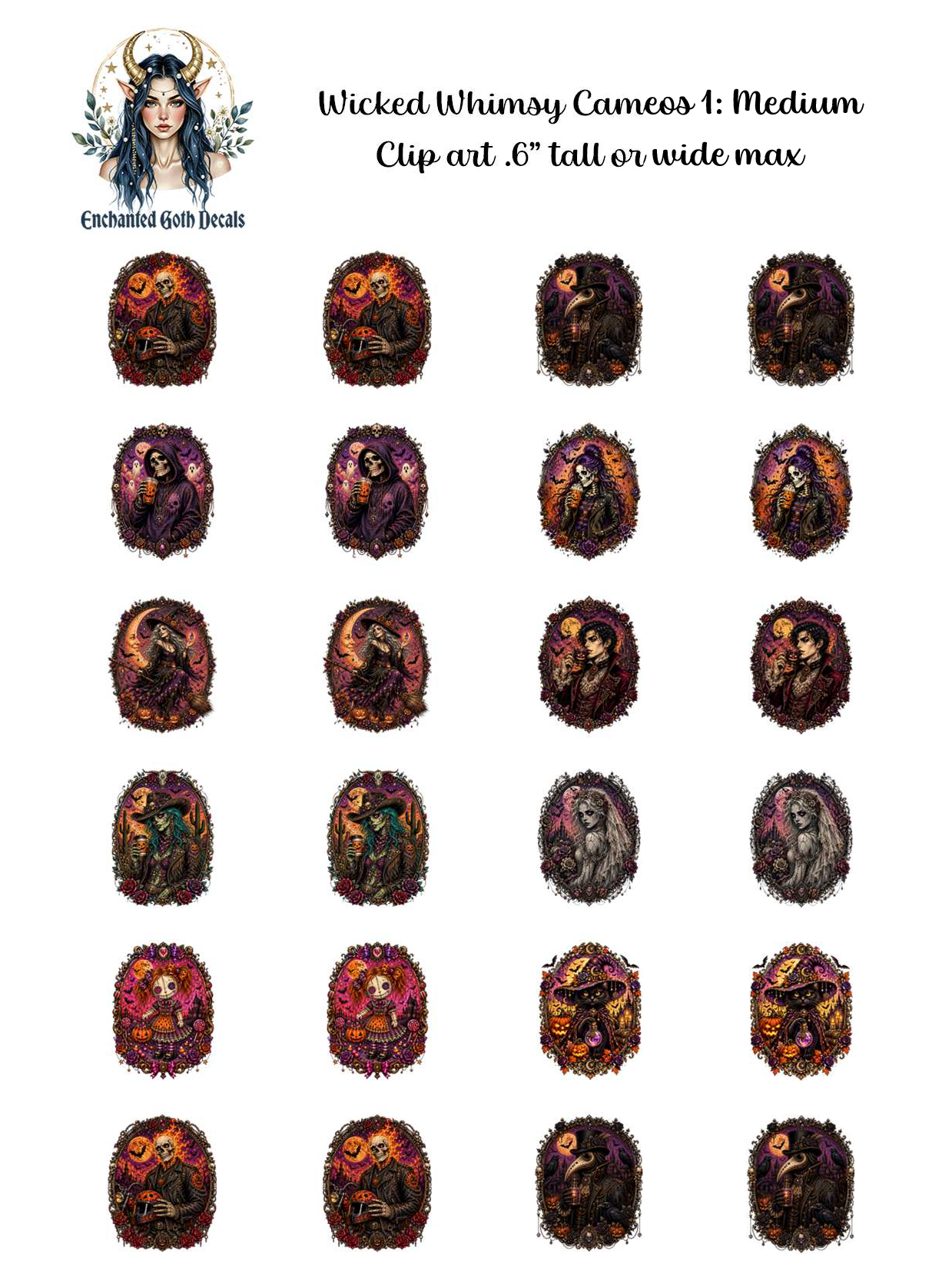 Wicked Whimsy Cameos 1 - Clipart