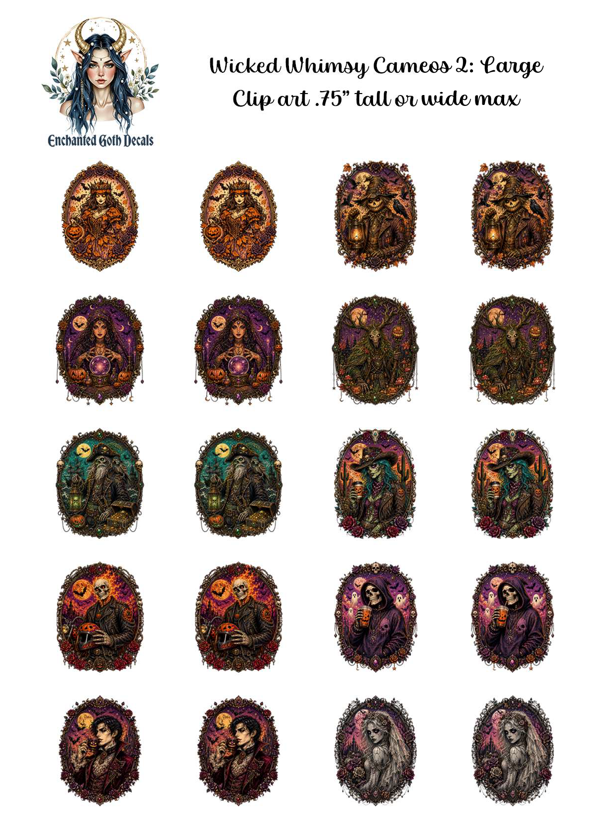 Wicked Whimsy Cameos 2 - Clipart