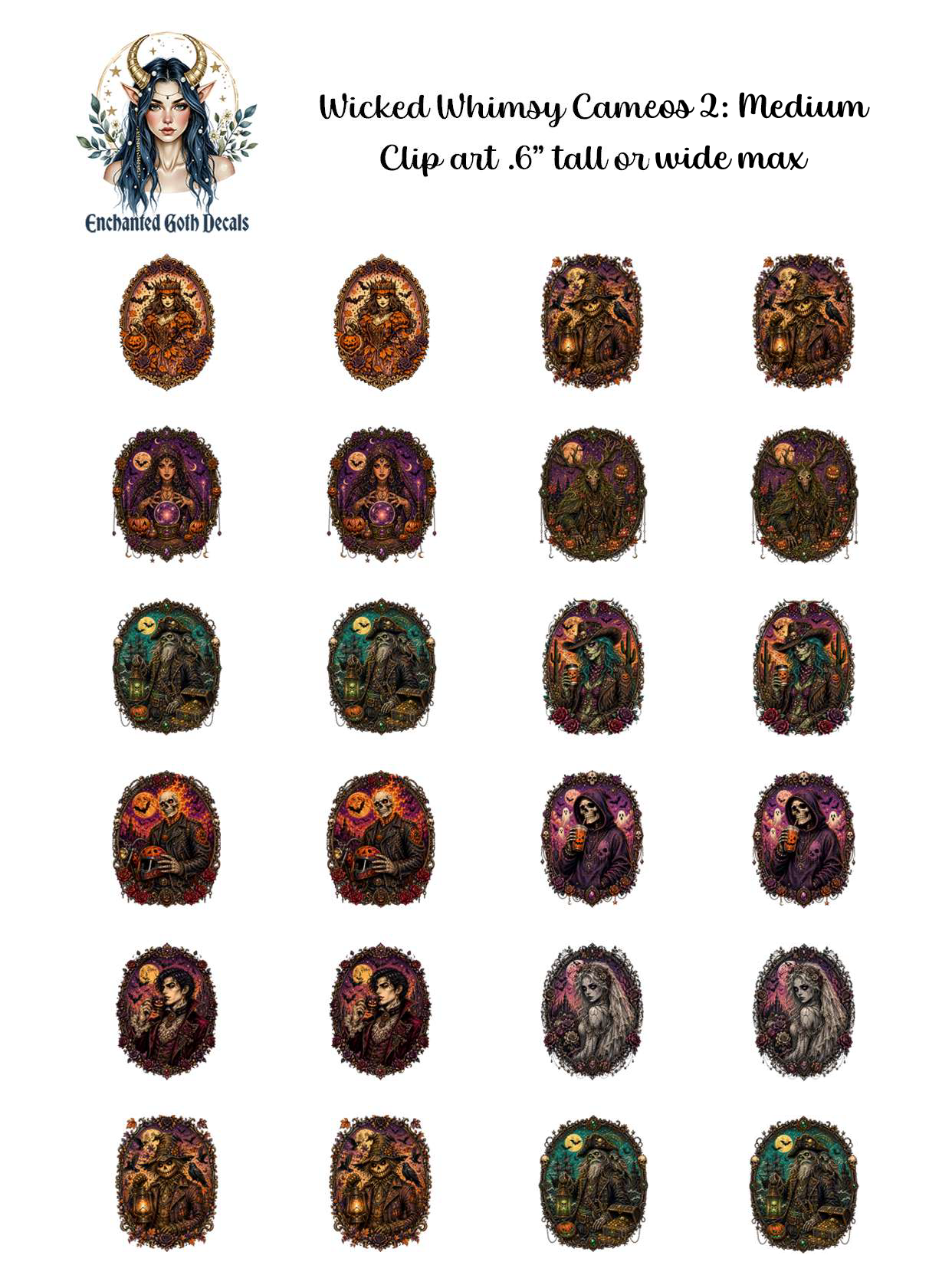 Wicked Whimsy Cameos 2 - Clipart