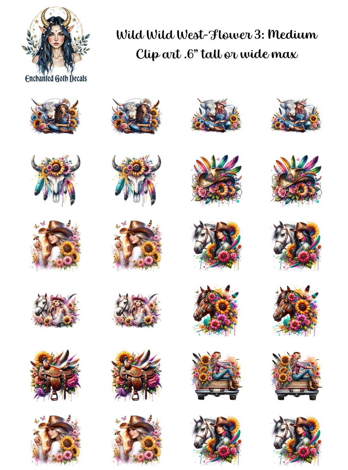 Wild Wild West-Flower 3 - Clipart