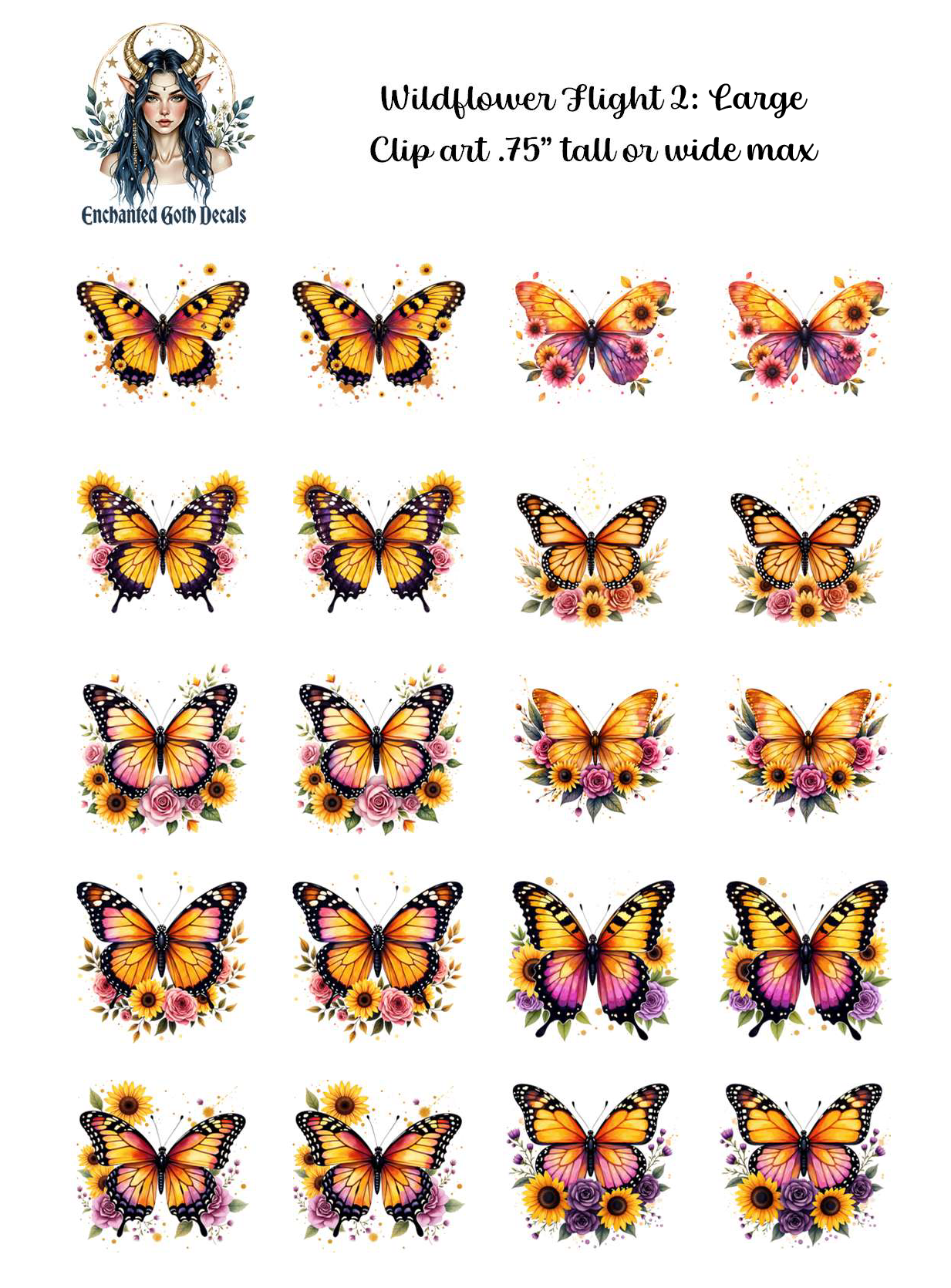 Wildflower Flight 2 - Clipart