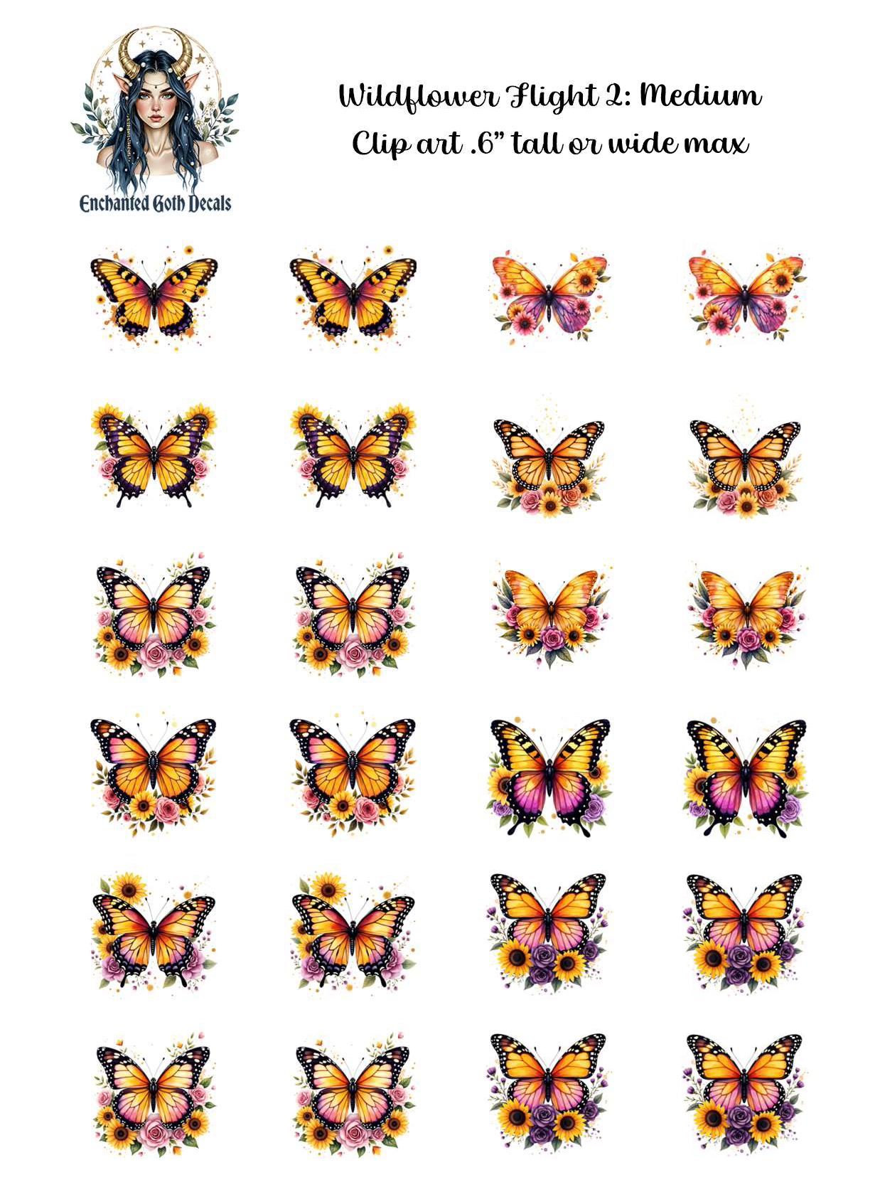Wildflower Flight 2 - Clipart