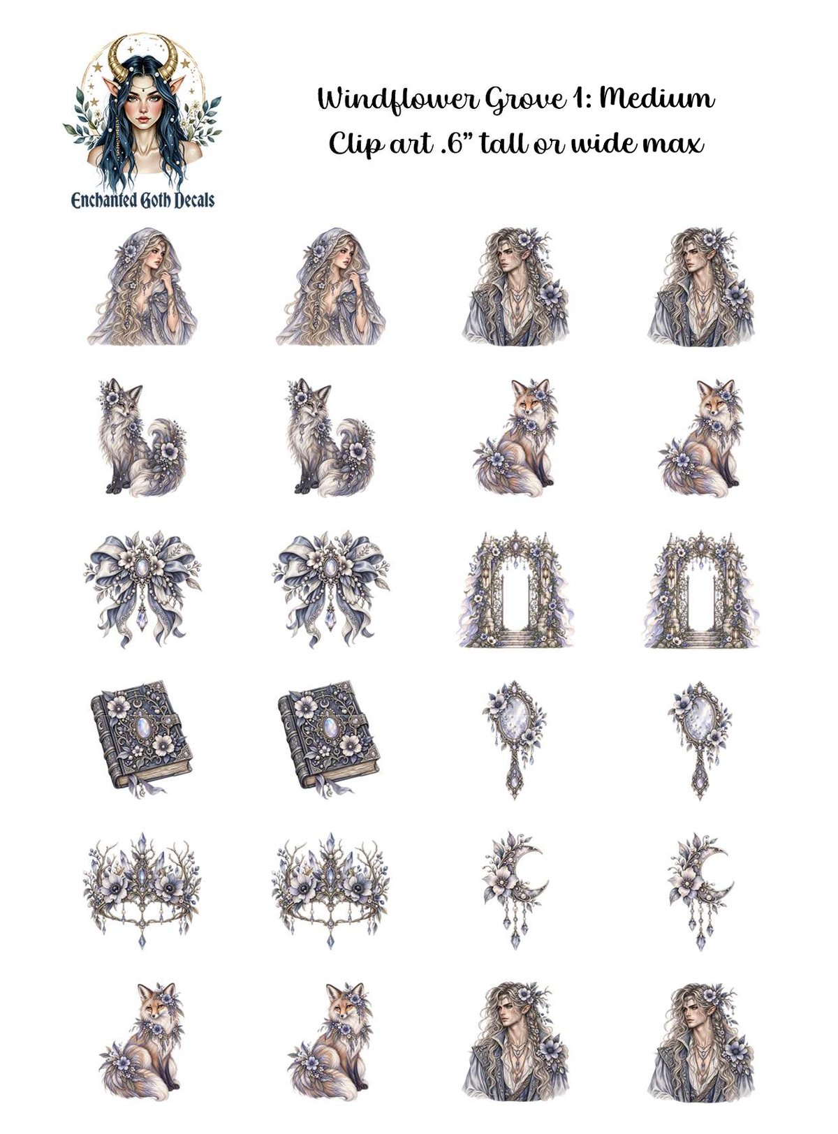 Windflower Grove 1 - Clipart