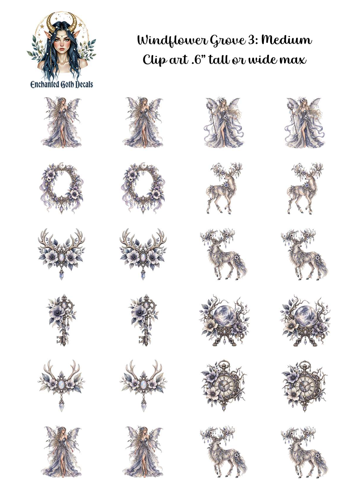Windflower Grove 3 - Clipart