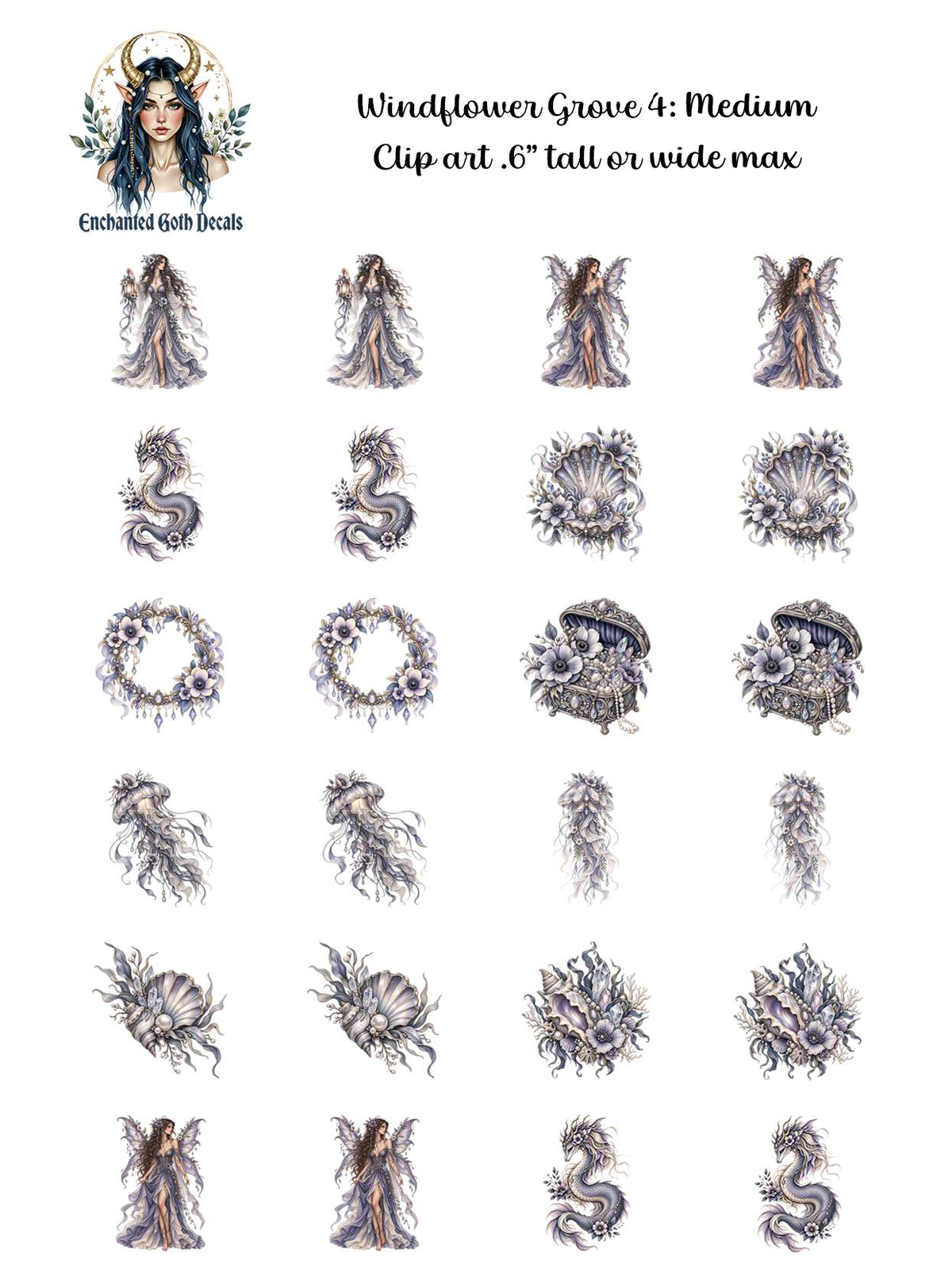 Windflower Grove 4 - Clipart