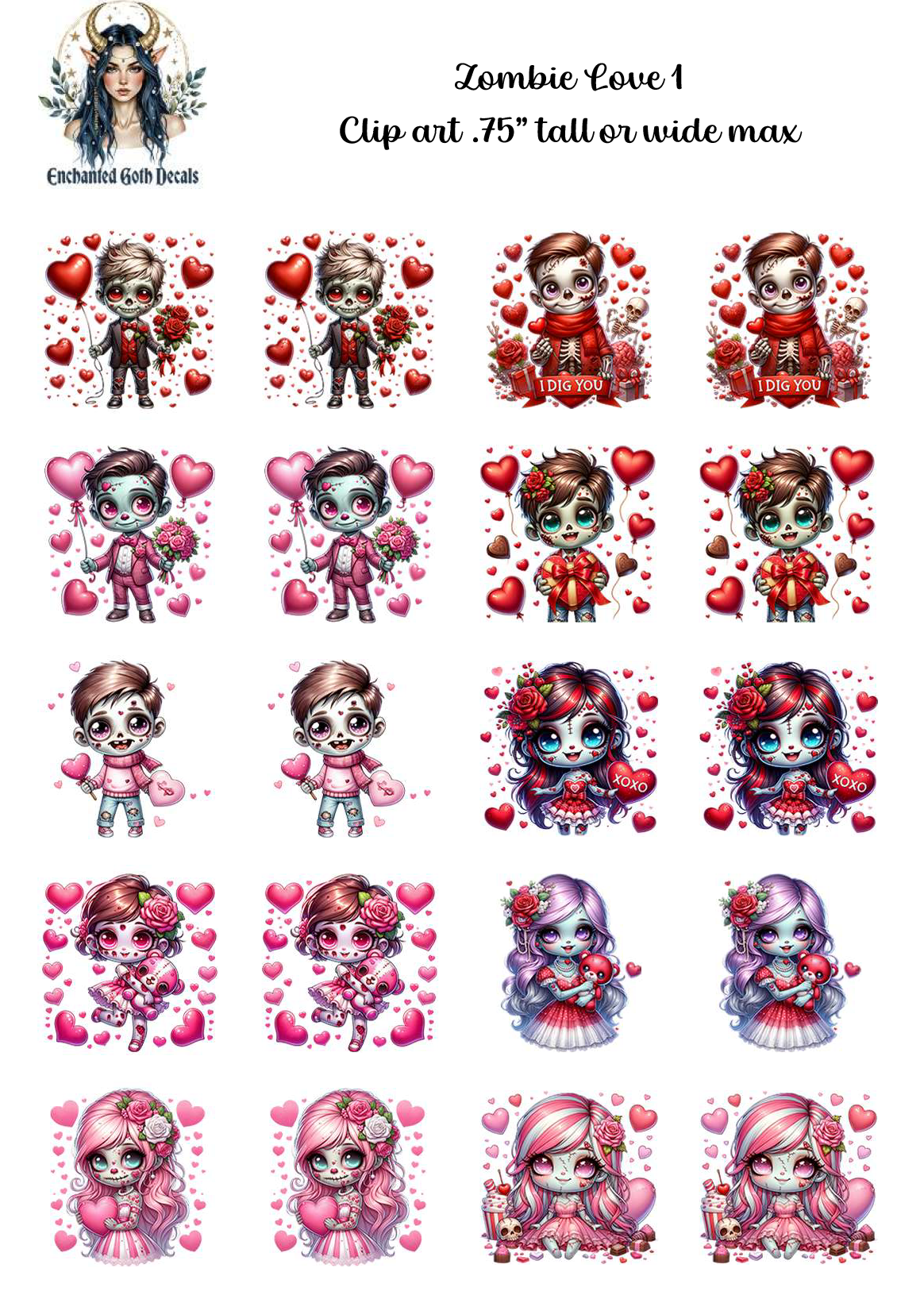 Zombie Love 1 - Clipart
